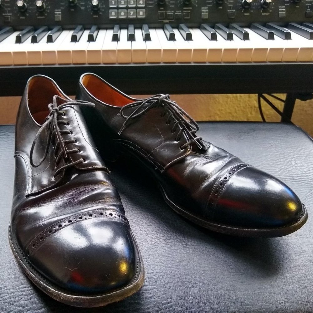 Paul Smith Black Leather Wingtip Shoes Men's Size 9.5